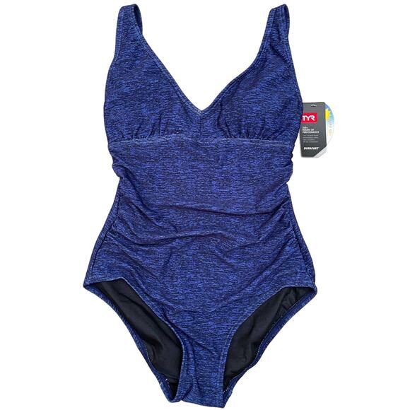 TYR Women Mantra V-Neck ControlFit One Piece Swim Suit - Blue - Size 6 - $80 - Picture 2 of 8